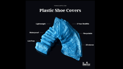 Disposable nonwoven shoe covers for hygiene and infection control