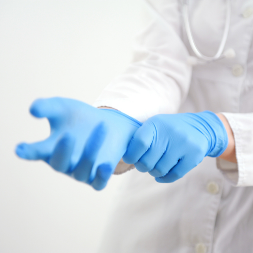 Blue Nitrile Examination Gloves - Powder Free - Image 2