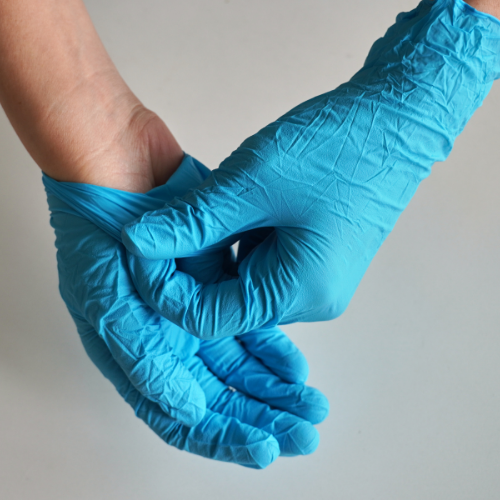 Blue Nitrile Examination Gloves - Powder Free - Image 3
