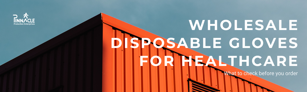 Shipping container with the title Wholesale Disposable Gloves for Healthcare