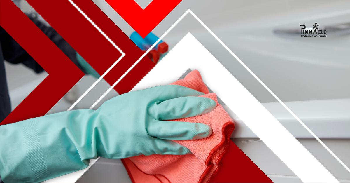 Pinnacle Protection Enterprises blog graphic titled Why Cleaning Gloves Fail Early, and What It Costs